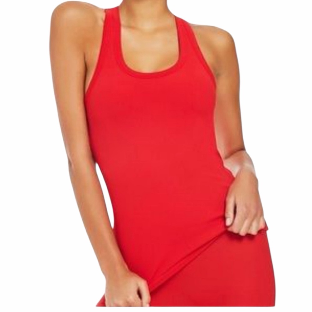 ALL ACCESS Womem Medium Racer Back‎ Yoga Padded Vibrant Red Tank Top